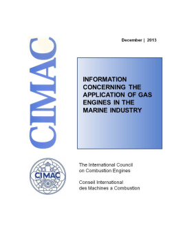 Information concerning the application of gas engines in the marine
