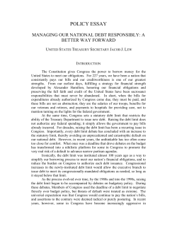 Managing Our National Debt Responsibly