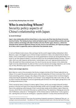 Security policy aspects of China`s relationship with Japan
