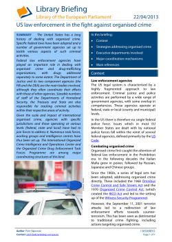 US law enforcement in the fight against organised crime