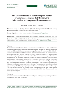 The Cucurbitaceae of India: Accepted names, synonyms