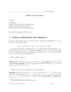 1 Linear combinations and subspaces.