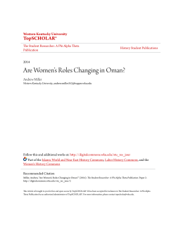 Are Women`s Roles Changing in Oman? - TopSCHOLAR