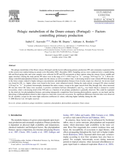Pelagic metabolism of the Douro estuary (Portugal) e Factors