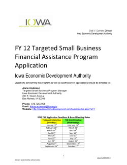 Targeted Small Business Program (TSB) Application