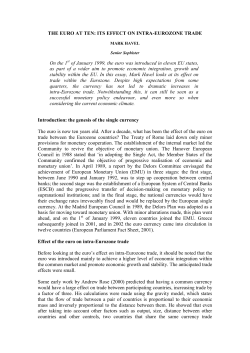 The Euro at 10: its effect on intra
