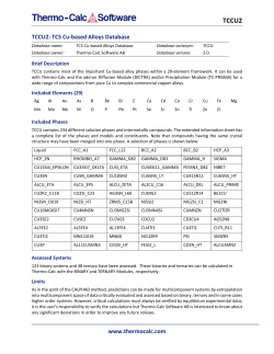 TCCU2 - Thermo-Calc Software