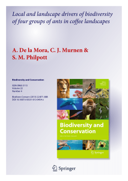 Local and landscape drivers of biodiversity of four groups of ants in