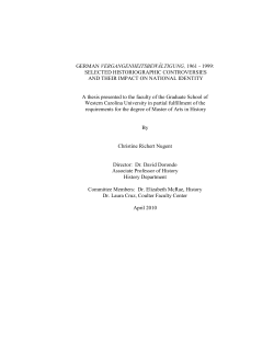 selected historiographic controversies and their impact