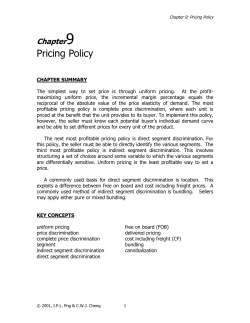 Pricing Policy