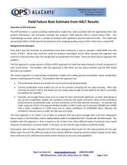 Field Failure Rate Estimate from HALT Results