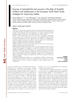 Sources of saturated fat and sucrose in the diets of Swedish children