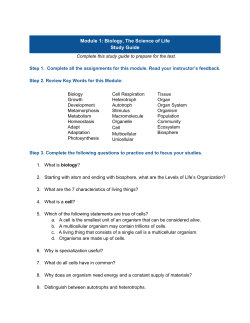 Module 1: Biology, The Science of Life Study Guide