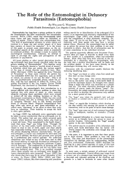 The Role of the Entomologist in Delusory Parasitosis (Entomophobia)