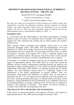 Different Praxeologies For Rational Numbers In Decimal