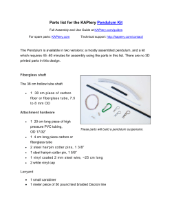 Parts list for the KAPtery Pendulum Kit