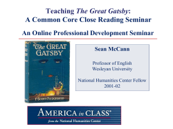 Teaching The Great Gatsby: A Common Core