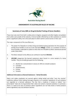 Amendment to Australian Rules of Racing