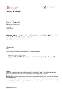 University of Groningen Theories of Aggression Dennen, JMG