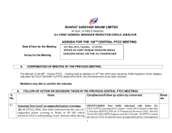 BHARAT SANCHAR NIGAM LIMITED AGENDA FOR THE 100TH