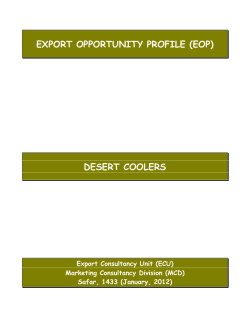 EXPORT OPPORTUNITY PROFILE (EOP) DESERT COOLERS