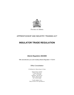 insulator trade regulation - Alberta Queen`s Printer