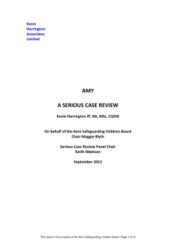 amy a serious case review - Kent Safeguarding Children Board