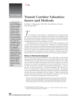 Transit Corridor Valuation: Issues and Methods