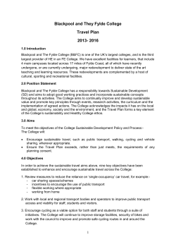 College Travel Plan - Blackpool and The Fylde College