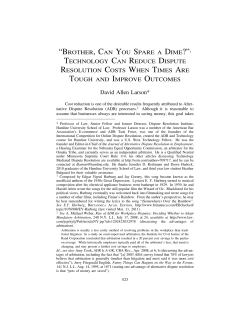 Brother Can You Spare a Dime? - Scholarly Commons @ UNLV Law