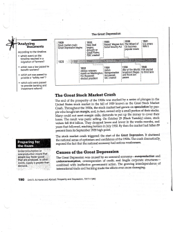 The Great Stock Market Crash Causes of the Great DePression