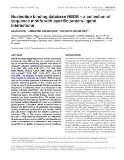 Nucleotide binding database NBDB &ndash; a