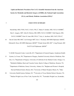 1 Lipids and Bariatric Procedures Part 2 of 2: Scientific Statement