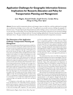 Application Challenges for Geographic Information Science