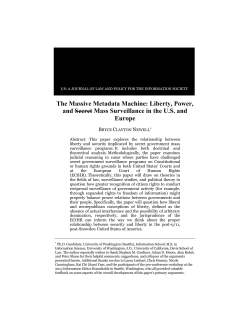 The Massive Metadata Machine: Liberty, Power, and Secret Mass