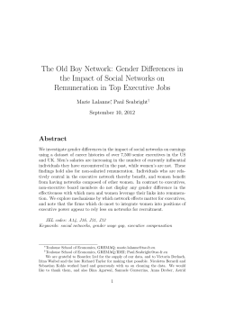 The Old Boy Network: Gender Differences in the Impact of Social