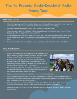 Tips to Promote Social-Emotional Health Among Teens