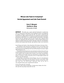 Whose Life Task Is It Anyway? Social Appraisal and Life Task Pursuit