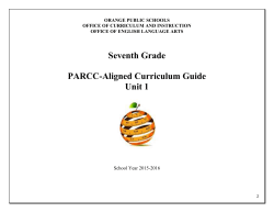 Seventh Grade PARCC-Aligned Curriculum Guide Unit 1