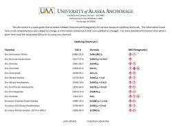 for various classes of oxidizing chemicals. The