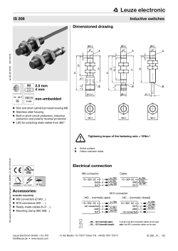 Accessories: Dimensioned drawing Electrical connection IS 208
