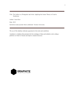 The Author as a Protagonist and Artist: Applying the Auteur Theory