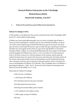 Classical Modern Irish poems on the &Iacute; Cheallaigh M&iacute;che&aacute;l Hoyne