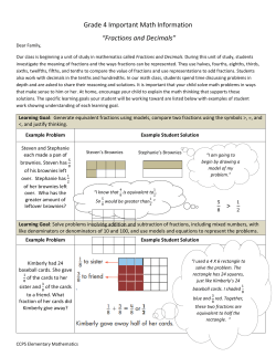 Grade 4 Important Math Information &ldquo;Fractions and Decimals&rdquo; 8 > 1