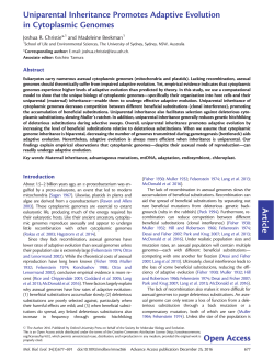 Uniparental Inheritance Promotes Adaptive Evolution in Cytoplasmic