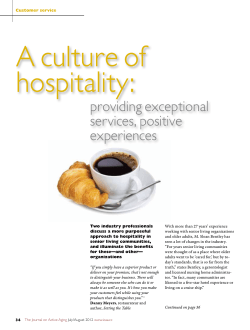 providing exceptional services, positive experiences