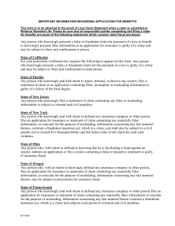 Proof of Loss Claim Statement