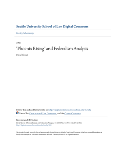 "Phoenix Rising" and Federalism Analysis