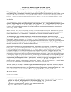 Cooperatives as an antidote to economic growth