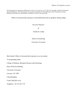 An inhibitory neighbourhood priming effect in eye fixation tim